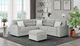 Global Furniture USA U9401 5-Piece Nickel Sectional with Pillows and Ottoman Set-1
