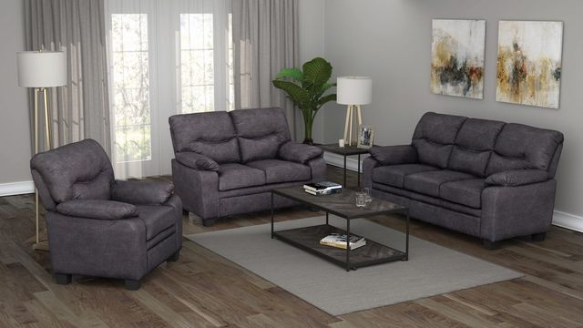 Coaster® Meagan 3-Piece Charcoal Living Room Set-0