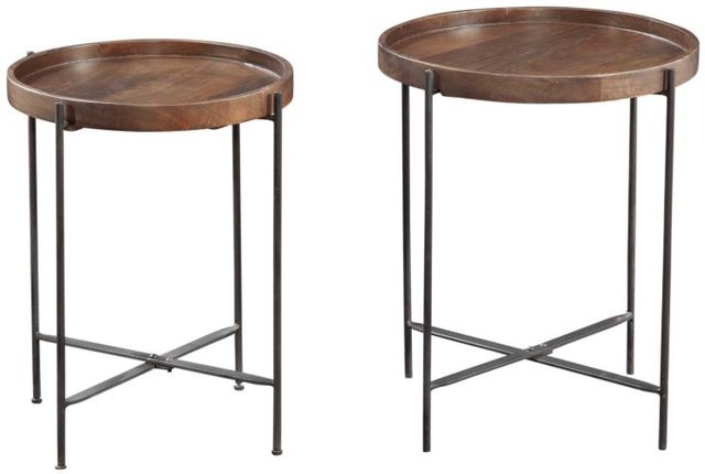 Steve Silver Co. Capri 2-Piece Brown Nesting Table with Matte Black Base-1