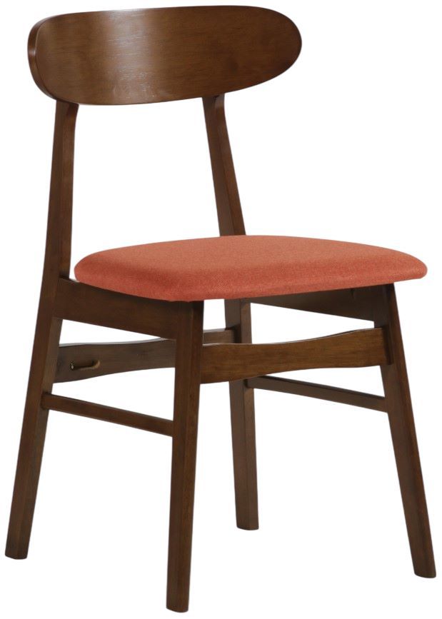New Classic® Home Furnishings Morocco Orange/Walnut Dining Side Chair-0