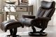 Stressless® by Ekornes® Customizable Magic Small Manual Recliner and Ottoman with Classic Base-1