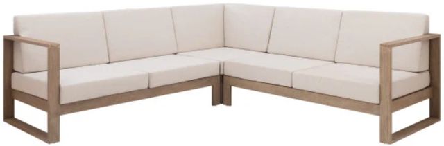 Linon Brinley Beige/Natural Brown Eucalyptus/Fabric Outdoor Sectional-1