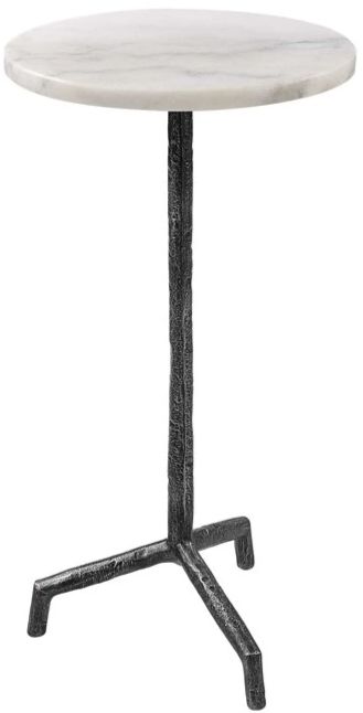 Uttermost® Puritan White Drink Table with Rustic Aged Black Base-0