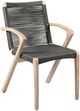 Armen Living Brielle 2-Piece Gray/Light Ucalyptus Rope/Wood Outdoor Dining Arm Chair Set-4
