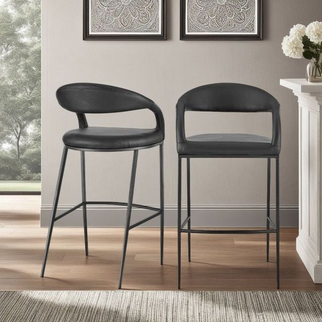 Armen Living Ramona Black Bar Stool-1