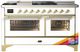 Ilve® Majestic III 60" Custom Pro Style Dual Fuel Liquid Propane Range with French Top and Brass Trim-0