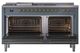 Ilve® Nostalgie II Noblesse 60'' Blue Gray Pro Style Dual Fuel Range with Brass Trim-1