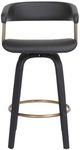 Armen Living Topanga Black Swivel Counter Stool-1