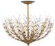 Currey & Company Magnum Opus Brass/White Semi-Flush Mount-0