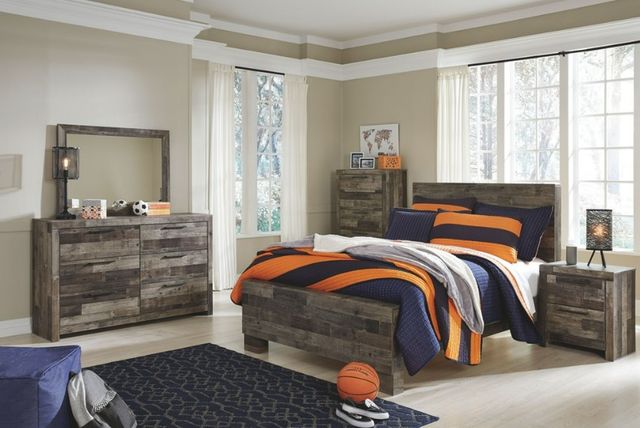 Benchcraft® Derekson 3-Piece Multi Gray Full Panel Bed Set-5