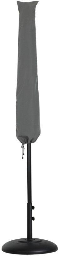 Meridian Furniture Fiji Beige/Matte Black Aluminum Outdoor Patio Umbrella and Round Base-2