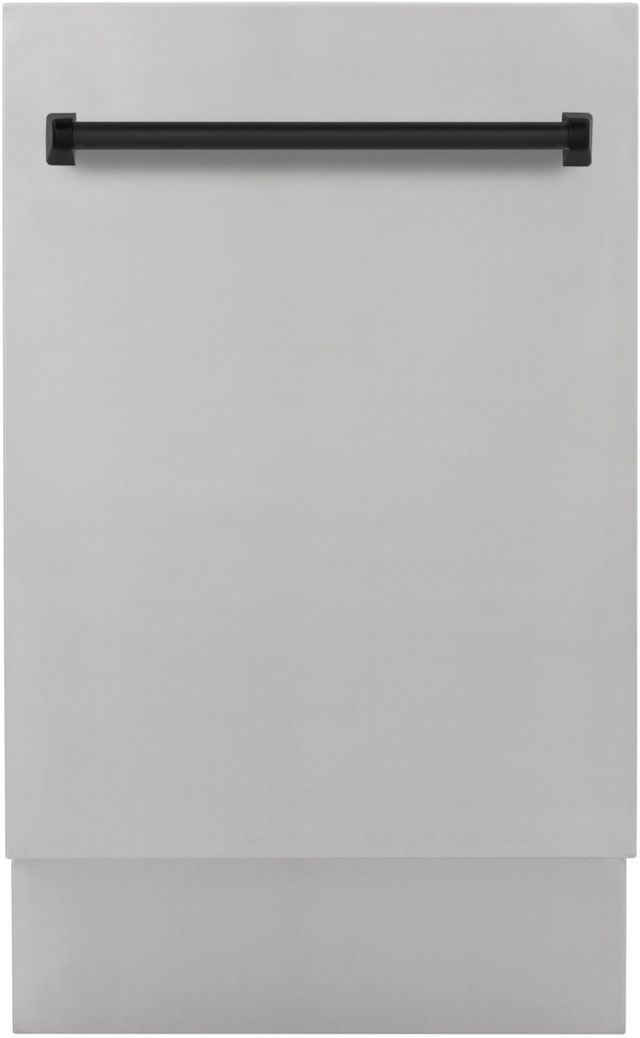 ZLINE Autograph Edition 18" Stainless Steel Built In Dishwasher with Matte Black Handle-0