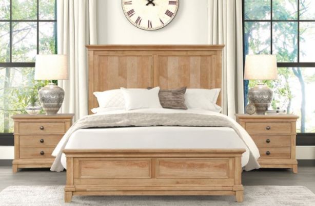Furniture of America® McHenry 4-Piece Natural Oak Queen Bedroom Set-1