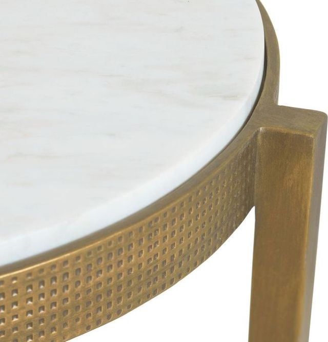 Uttermost® Ocilla Marble Top Accent Table with Antique Brass Base-4
