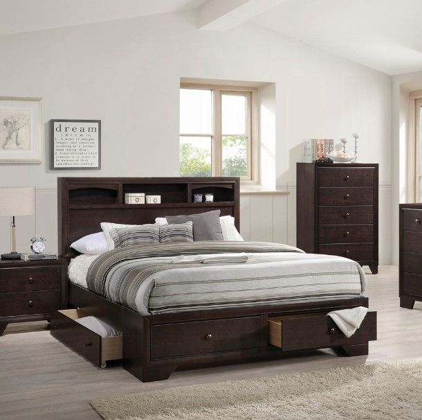 ACME Furniture Madison II Espresso Queen Bookcase Bed-1