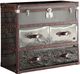 ACME Furniture Aberdeen Stainless Steel/Vintage Dark Brown Console Cabinet-0