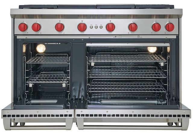 Wolf® 48" 8-Burners Stainless Steel Pro Style Liquid Propane Gas Range with Infrared Griddle -2