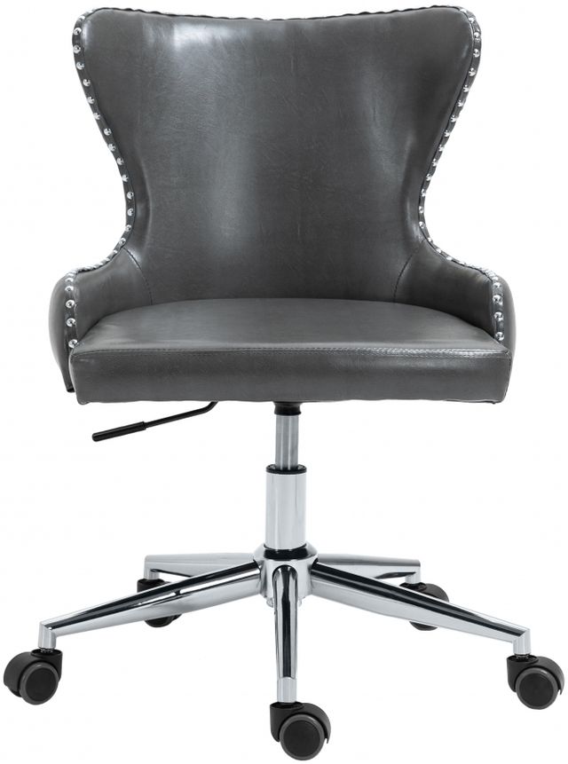 Meridian Furniture Hendrix Grey Faux Leather Office Chair-2