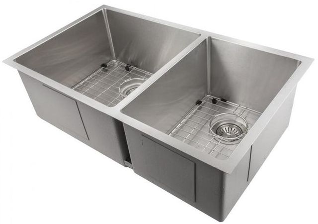 ZLINE Chamonix 33" Stainless Steel Undermount Double Bowl Kitchen Sink with Bottom Grid-1