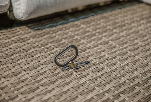 Furniture of America® Antigua Brown/Gray Fabric/Faux Wicker Outdoor Sofa-1