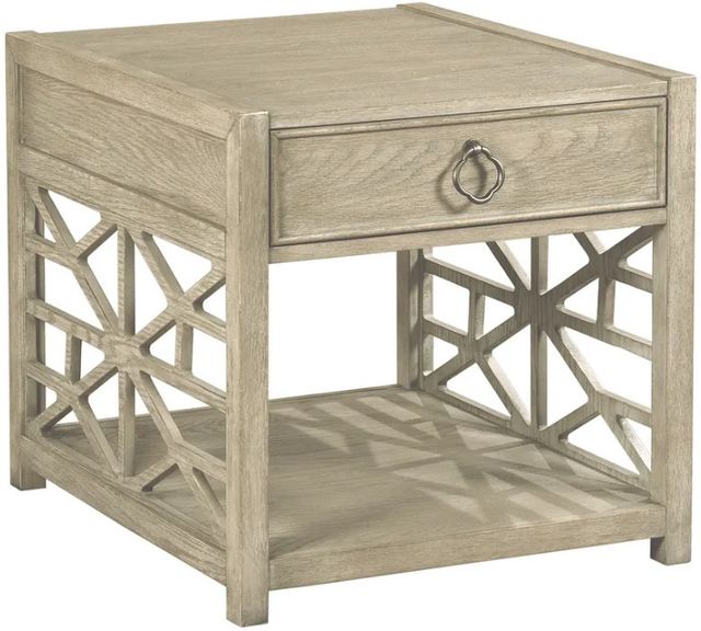 Hammary® Vista Oyster Biscane Drawer End Table-0