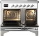 Ilve® Majestic III 40" White Pro Style Induction Range with Solid Door and Chrome Trim-1