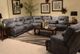 Catnapper® Voyager Slate Reclining Lay Flat Console Loveseat with Storage and Cupholders-1