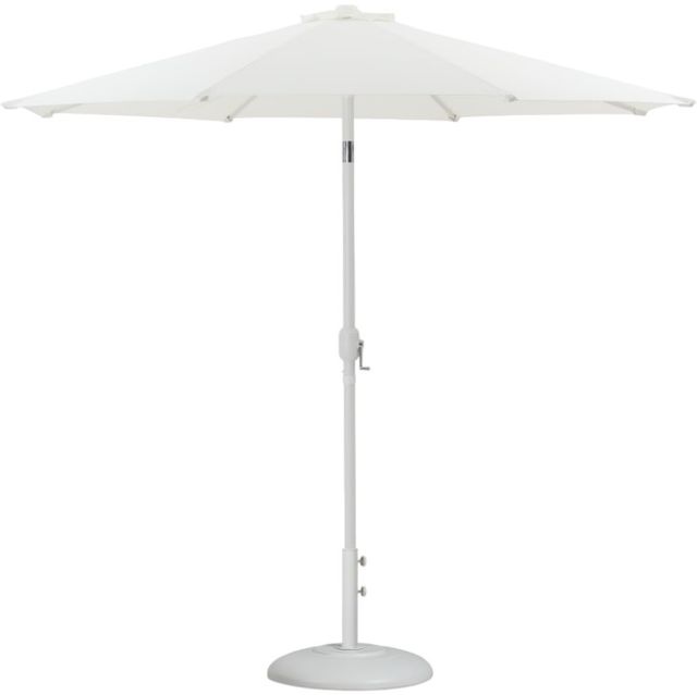 Meridian Furniture Fiji Matte White/White Aluminum Outdoor Patio Umbrella and Round Base-0