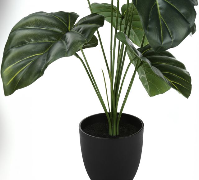 Monarch Specialties Inc. Green/Black 24" Tall Artificial Potted Alocasia-1