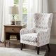 Olliix by Madison Park Grey/White Arianna Swoop Wing Chair-4