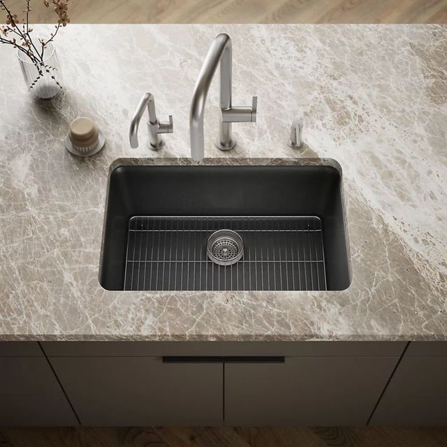 KOHLER® Cairn® Matte Graphite 28" Undermount Single-Bowl Kitchen Sink-1