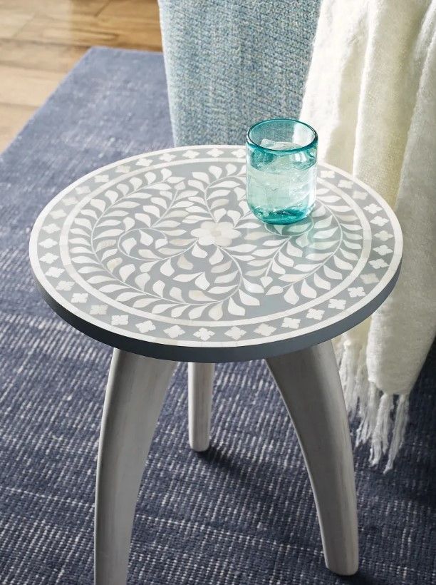 Hammary® Hidden Treasures Gray Blossom Inlay Accent Table-2