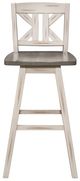 Homelegance® Amsonia Distressed Gray/White Sand Swivel Pub Height Chair with Divided X-Back-2