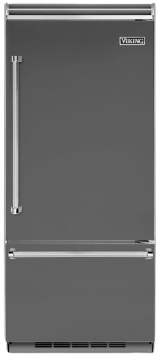 Viking® 5 Series 36 in. 20.4 Cu. Ft. Damascus Gray Built In Counter Depth Right Hinge Bottom Freezer Refrigerator