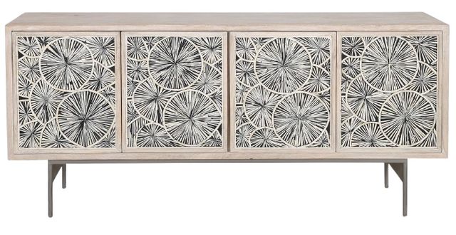 Home Trends & Design Jaipur Tribal Whitewash Sideboard-1