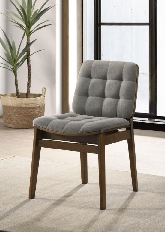 Coaster® Redbridge 2-Piece Gray/Walnut Dining Side Chair Set-1