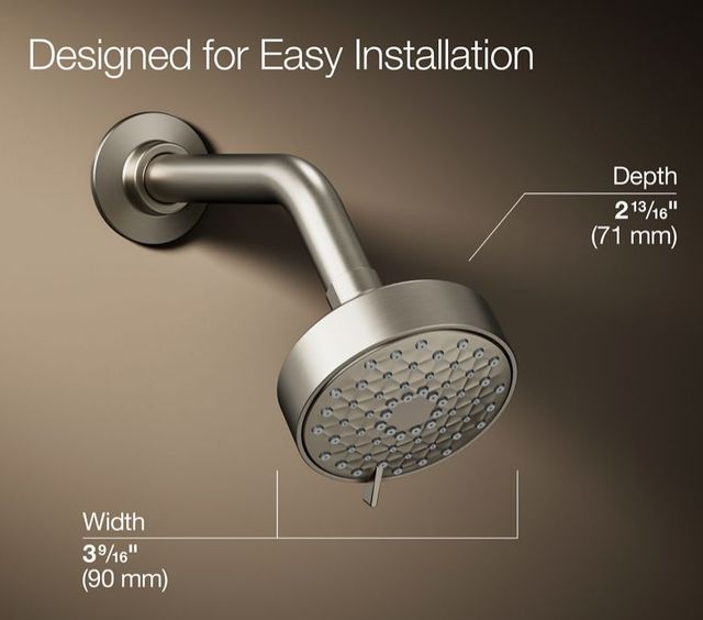 KOHLER® Awaken® G90 Vibrant Brushed Nickel 2.5 GPM 3-Function Showerhead-3