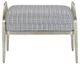 Currey & Company Torrey Tuxedo Silver Granello Ottoman-1