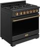 Thor Kitchen® Gordon Ramsay 36" Black/Bronze Freestanding Pro Style Gas Range with Precision Knob-2