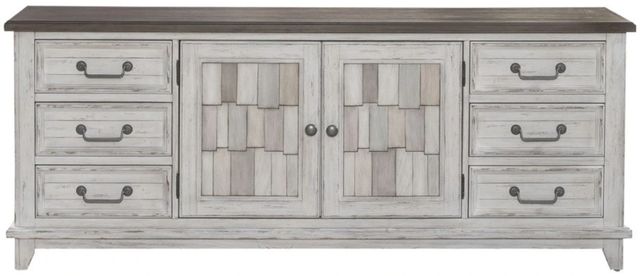 Liberty Furniture River Place Riverstone White/Tobacco Entertainment Console-2
