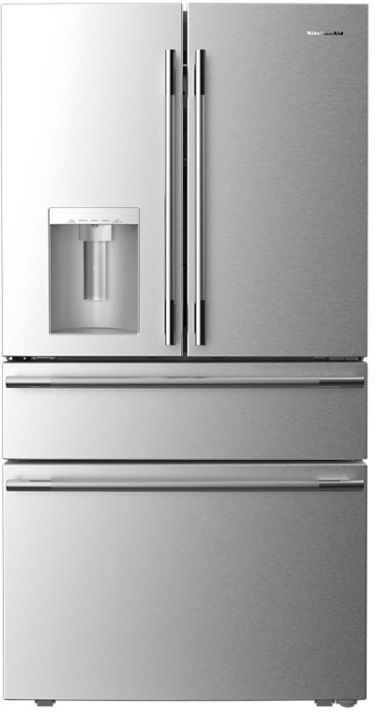 KitchenAid® 36" 28.74 Cu. Ft. PrintShield® Stainless Steel French Door Refrigerator with Exterior Water and Ice and FreshChill™ Full-Width Refrigerated Drawer-0