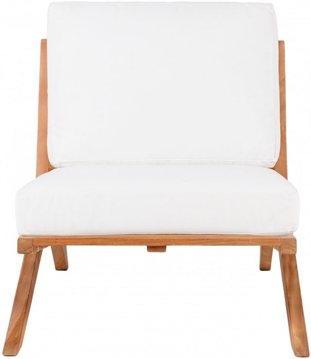 Meridian Furniture Tahiti White Fabric Outdoor Accent Chair-1