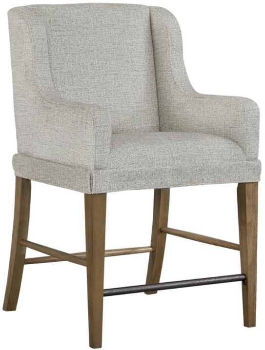 Bernards Tarrington Almond/Gray Upholstered Counter Stool-0