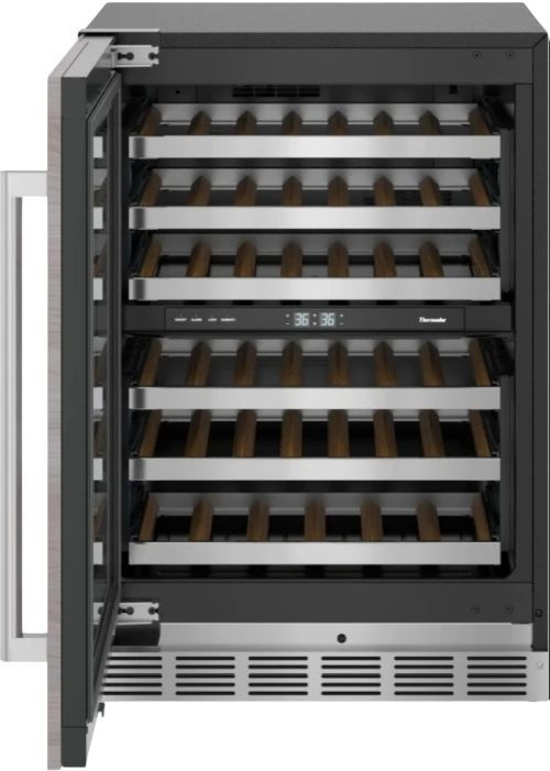 Thermador® Freedom® 24" Panel Ready Left Hinge Under the Counter Wine Cooler with Glass Door-1