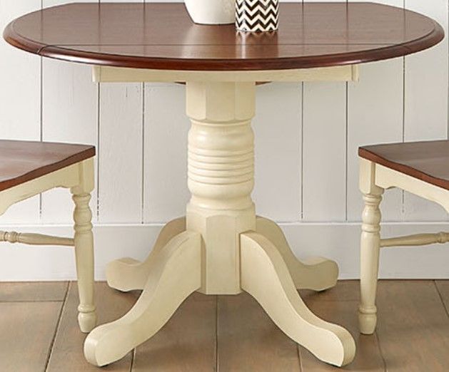 A-America® British Isles Merlot Dropleaf Dining Table with Buttermilk Base-0