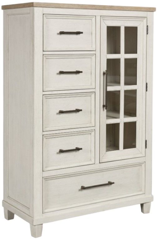 Benchcraft® Shaybrock Antique White/Brown Door Chest