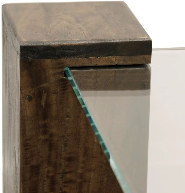 Harp & Finial® Kobe Glass Top Square Coffee Table with Vintage Iron Base -2