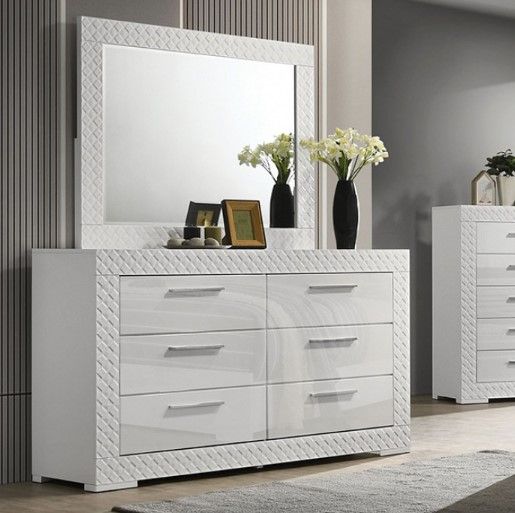 Furniture of America® Whitby White Dresser-2