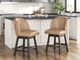 Signature Design by Ashley® Neymorton Brown/Dark Gray Leather Swivel Bar Stool-1