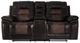 American Wholesale Furniture Commander Brown Manual Reclining Gliding Console Loveseat-0